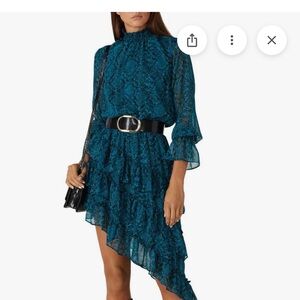 Misa Los Angeles Blue Asymmetrical Dress